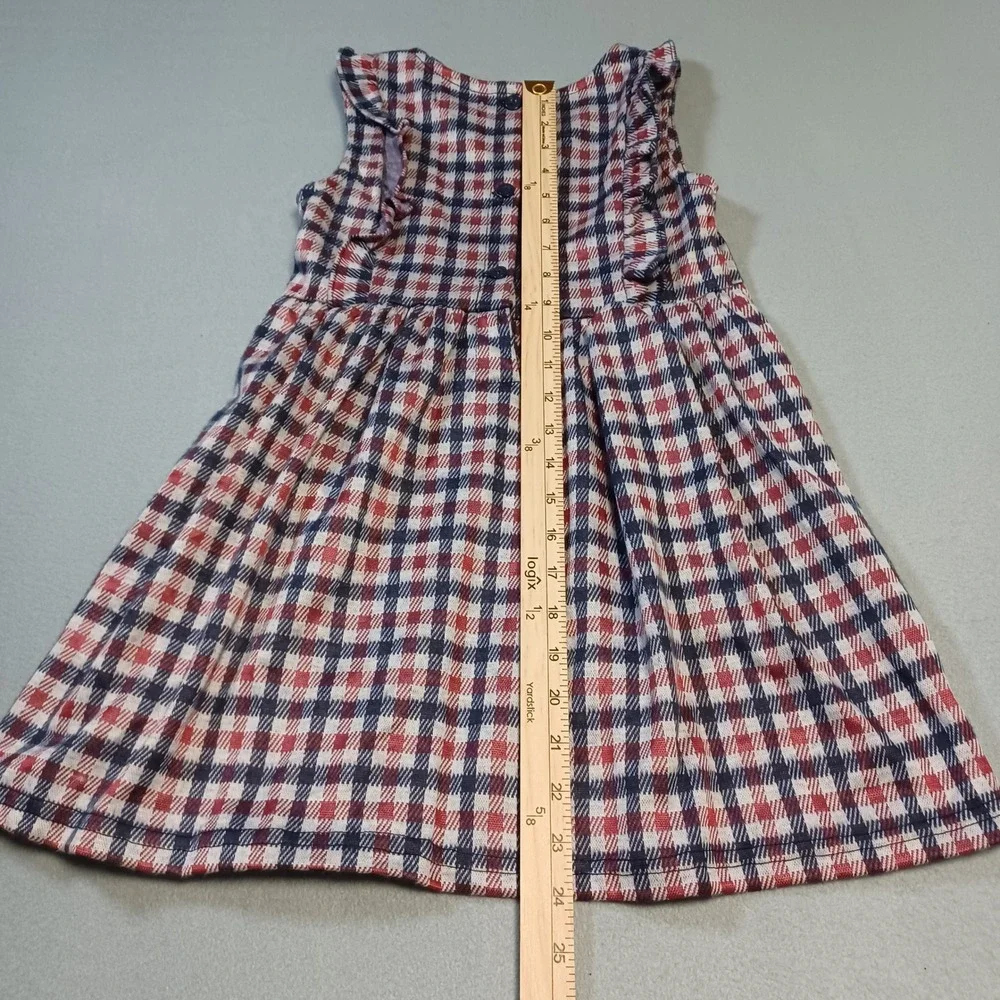 Kensie Girl Plaid Sleeveless Ruffle Dress Red Navy‎ Blue White Size 6X JBJJ912